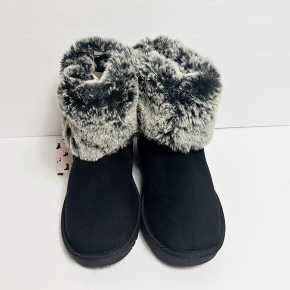MY SOFT BLACK SILVER BLACK FUZZY WOMEN ZIPPER BOOTS SIZE 7 NEW WITH TAGS - Picture 6 of 6